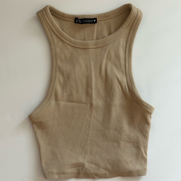 Beige Ribbed Tank Top - Picture 1 of 3